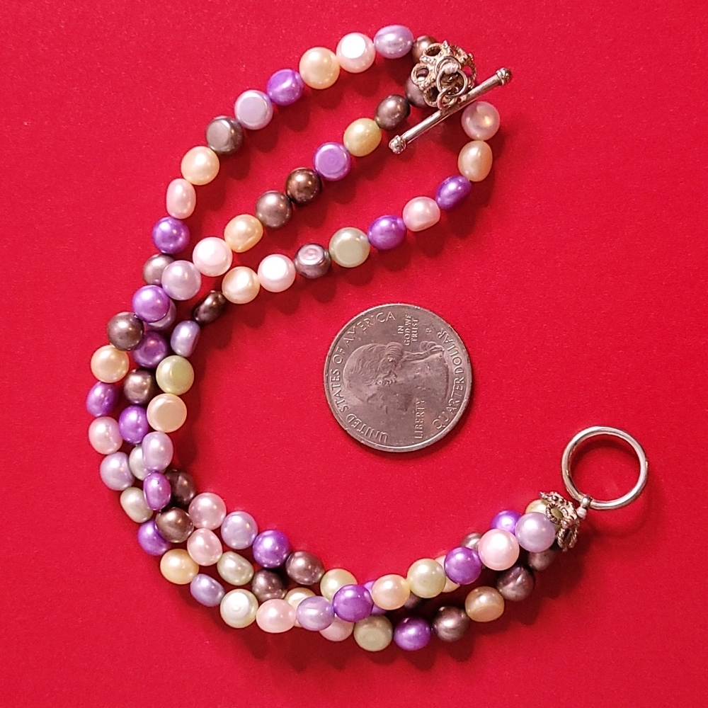 Faux Pearl Bracelet, Purple